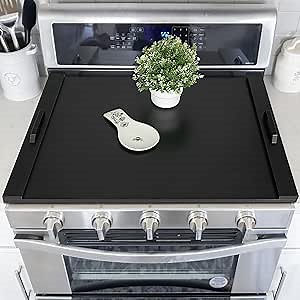 Hanobe Stove Noodle Board Cover: Black Gas Electric Cover Top Stovetop Wood for Home Kitchen Oven Large