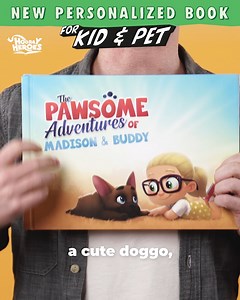 18K views · 39 reactions |  GET TO KNOW OUR BOOKS  A personalized book for kids and their pets with their dog/cat as the narrator of many fun adventures.  Order here!  hoorayheroes.com/personalized-pets-book | Hooray Heroes | Facebook