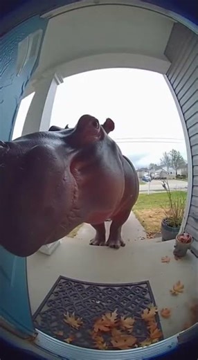 Hippo Trying to Break Into the House 😳🐘