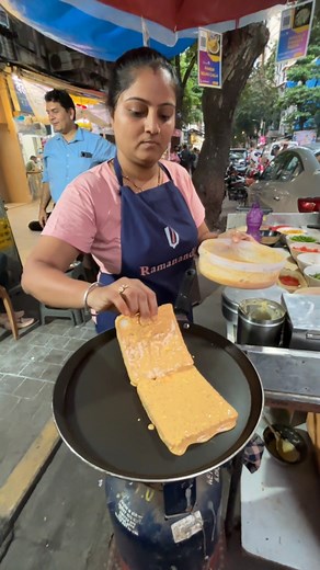 108K views · 536 reactions | Ramanandi Didi Making Bread Pudla In Mumbai | Foodie insaan | Facebook