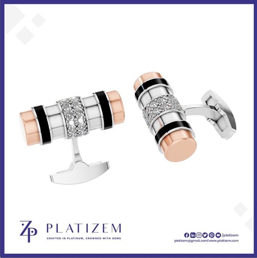 Men’s Diamond Cufflinks – Cylindrical Design, Pave Set, Black Accent Luxury Cufflinks for Him - Etsy