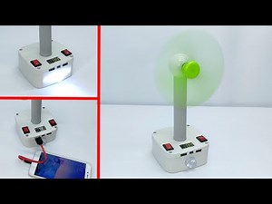 How To Make Rechargeable Table Fan | Emergency Light | Powerbank