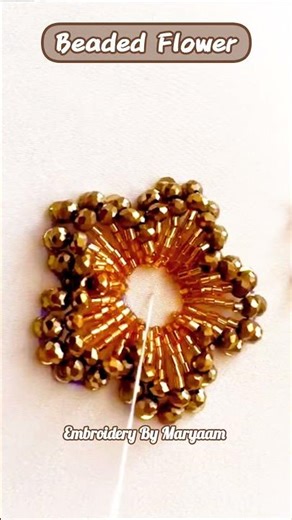 💥Beaded Flower Tutorial| Hand Embroidery #shorts #embroidery #handembroidery