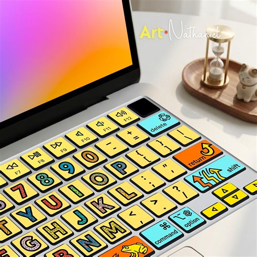 Mac Air Accessories Dutch Keyboard Sticker Functional Keys British Layout Custom Doodle Letter Skins for M1 M2 M3 Air Pro - Etsy