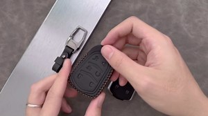 Genuine Leather Compatible with Cadillac Key fob Cover fit 2014 2021 Escalade ATS CTS CT6 XTS XT5 XT4 XT6 SRX Accessories（Black）