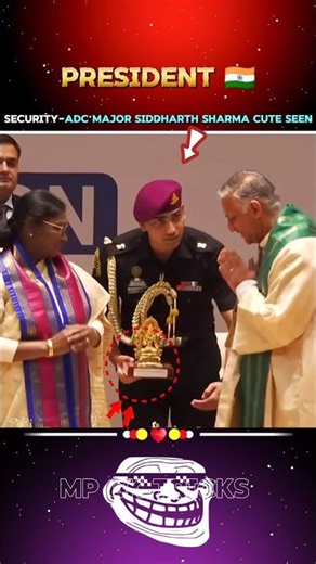 🗿-ADC MAJOR SIDDHARTH SHARMA WITH PRESIDENT MURMU 🇮🇳 #shorts #proudmoment #viral #india