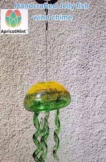 Hand Blown Art Glass Jellyfish Wind Chime: Hanging Sun Catcher Decor - Etsy