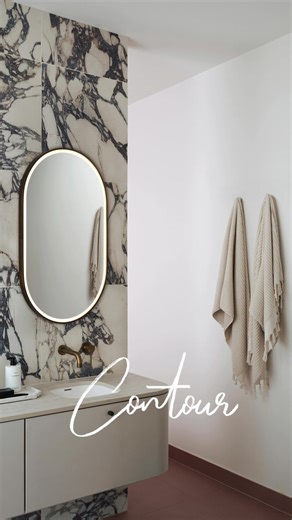 Contour | Designed for flexibility, the Contour mirror lets you personalise both look and light. Choose from interchangeable frames in black, silver, brass, or bronze, and shift the illumination from cool to warm white for the perfect start - and end - to your day. | Beacon Lighting