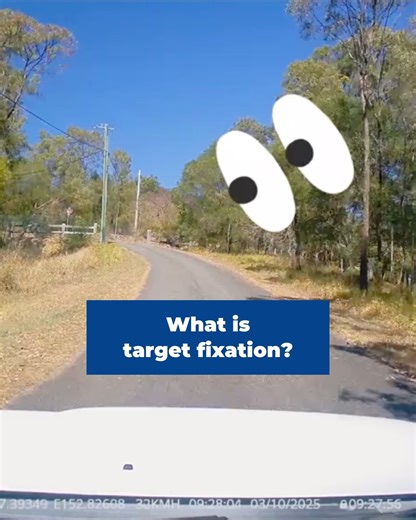 EasyAs Driver Training on Instagram: "Target Fixation. Unfortunately in emergency situations, it can be almost impossible to change your focus from the imminent hazard. Active scanning, leaving a safe gap, and never driving while tired are some of the best ways to avoid these situations altogether. Note: This guidance is based on Queensland Road Rules #brisbane #drivingschool #LearnerDriver #aus #qld"