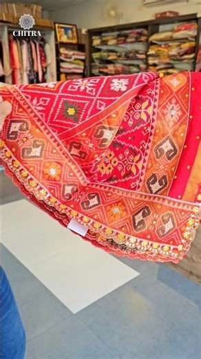 Pure Patola Saree 👑 Rajasthani Aari Work Luxury Look 🔥 #shorts #reels