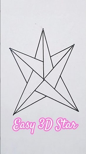 Easy 3D Star Drawing for Beginners ⭐️🖊️ | Step-by-Step #Shorts