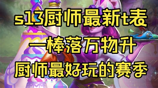 【更新解读】厨师新版本首日t表 版本第一大竟然是？？！！！