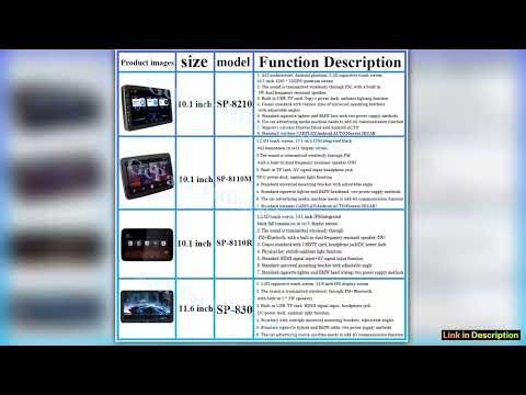 1280720 HD Car Headrest Monitor Tablet Screens Wireless CarPlay Android Auto Rear Seat Video TV