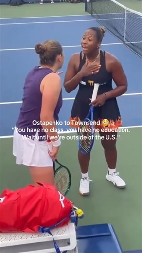 Zero Gravity | Heated exchange between Taylor Townsend and Jelena Ostapenko after their match. Townsend upset Ostapenko 7-5, 6-1 in the 2nd round of the... | Instagram