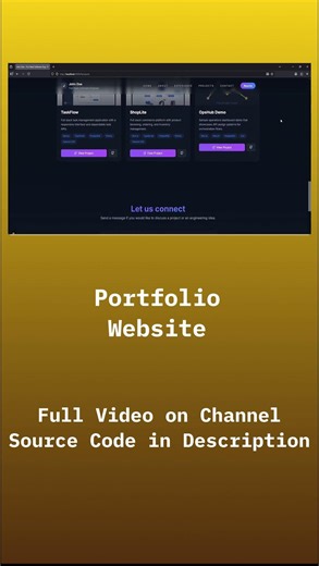 Modern Portfolio Website (Next.js + Tailwind) #portfolio #coding #website #code #tailwindcss #next