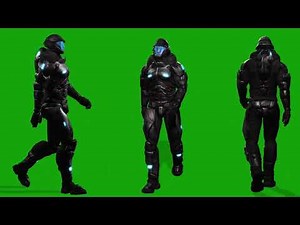 Futuristic soldier in 4K on green screen | Sci-Fi VFX