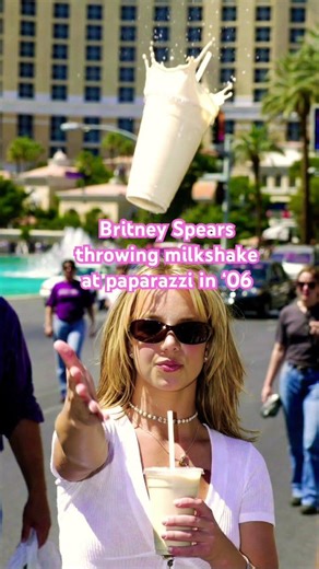 Britney Spears throwing milkshake at the paparazzi #icon #britneyspears