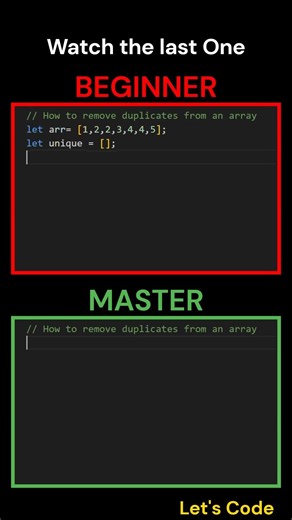 Stop Using For-Loops! 🛑 How to remove duplicates like a pro. #JavaScript #WebDevelopment #forloop