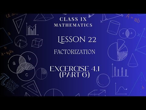 Class IX, Mathematics, "Factorization," Lesson 22, Exercise 4.1 (Part 6)