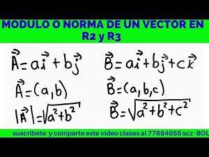 MODULO O NORMA DE UN VECTOR EN R2 y R 3 FORMULAS Y EJEMPLOS GRAFICAS