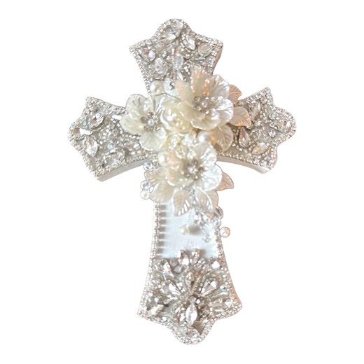 Jeweled Christian Cross – Handmade Religious Wall Art, Baptism Gift - Etsy