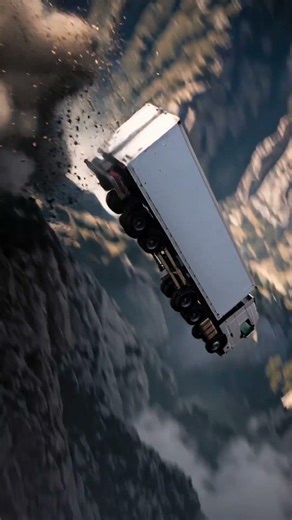 Trucks Falling Off a Cliff One by One #trucks #fail #cliff