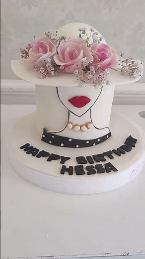 Elegant Lady Hat Cake with Roses | Birthday Cake Design 🎉#cake #lady #artist