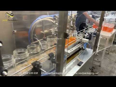 Automatic 4 Head Servo Based Ghee Filling Machine | High Accuracy Liquid Filling Solution