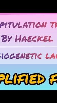 RECAPITULATION THEORY BY ERNST HAECKEL #like #subscribe
