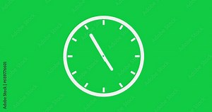 12 Hours Clock. 4K High Quality Green Screen Video.