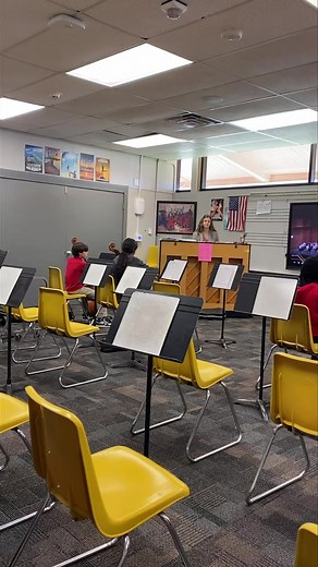 The 5th grade orchestra students at Lowell are preparing for their winter concert by practicing performance etiquette. The orchestra teacher at Lowell is Mrs. Robinson. | MPS Music Education