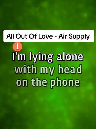 All Out Of Love by Air Supply Karaoke Performance
