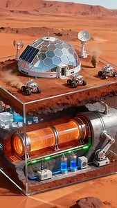 Mars Colony 3D Slice | Life on the Red Planet #youtubeshorts #shorts #mars