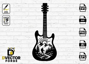 Mountain Guitar Vector CNC Project – CAD Design for Plasma or Laser Cutting - Etsy Canada