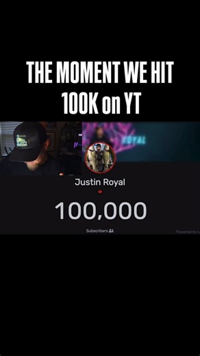 Justin Royal on Instagram: "Been working toward this moment for a long time… thank you for 100K on YouTube. Too many people to thank. Without ya’ll I am nothing. #HeatersOnly #GoodHeartHardWork"