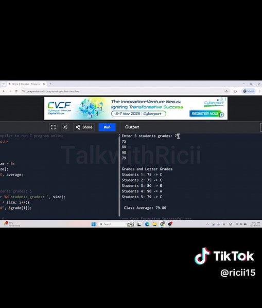 C Langugae Grading and letter Grading #creatorsearchinsights #codingtips, #learntocode #c #codinginc