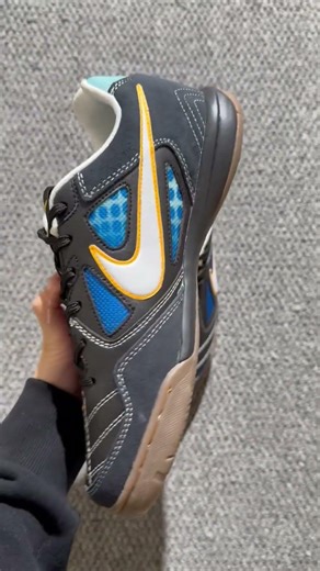 Supreme x Nike SB Gato IC Futsal Indoor Soccer Shoes - Black/Electric Blue/Amber Yellow