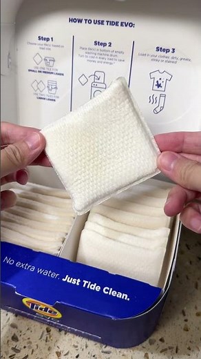 A detergent tile that’s simple and satisfying? One tile, Clean clothes— Tide Evo 🧼🫧