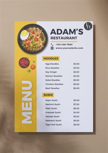 Restaurant Dinner Special Menu | Printable Menu Template for Restaurant | Food Truck | A4 Size | Instant Download - Etsy
