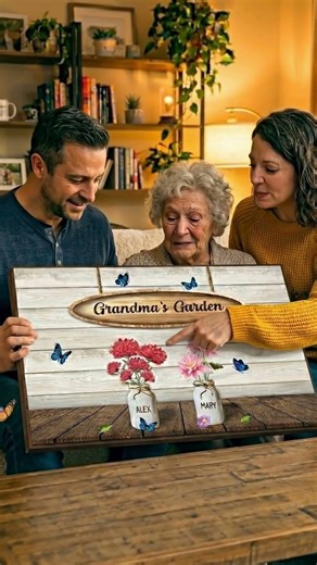 🌸💐 Grandma’s Garden – Personalized Birth Flower Canvas 💐🌸