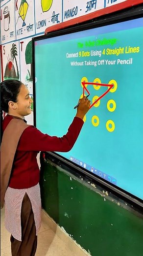 The 9-Dot Challenge–Connect 9 Dots Using 4 Straight Lines Without Taking Off Pencil #shorts #puzzle