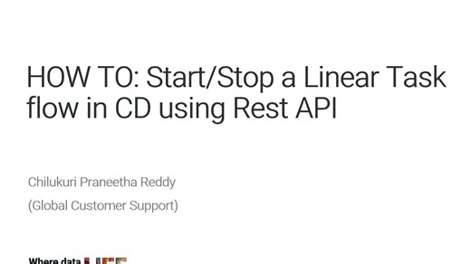 如何使用REST API启动或停止线性任务流