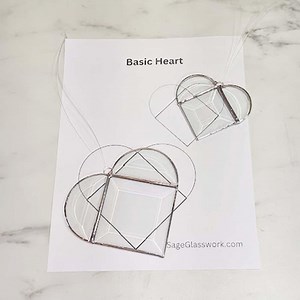 PATTERN Bevel Heart Stained Glass Pattern, PDF Digital Tutorial for Glass Art, Hobby and Commercial License for DIY Suncatcher Ornament - Etsy
