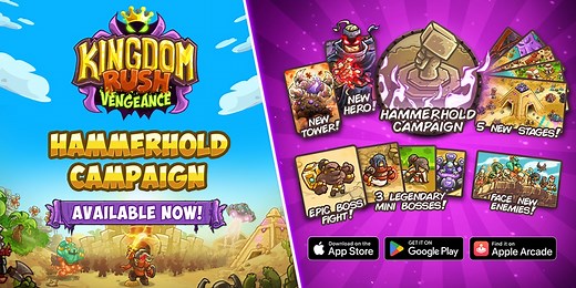 Kingdom Rush Vengeance Hammerhold DLC is an incredibly fun and challenging must-play for tower defence fans