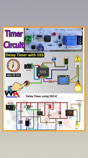 Delay Timer Circuit Using NE555 Timer IC