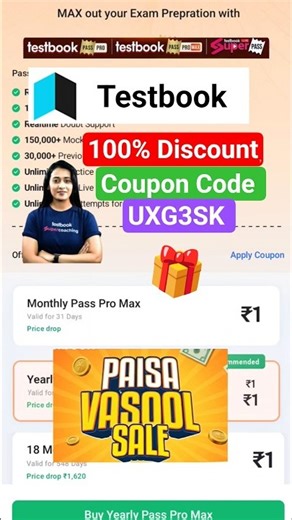 Testbook Pass Pro Max Coupon Code | Testbook sale Today | Textbook new year offer #testbook #ssc