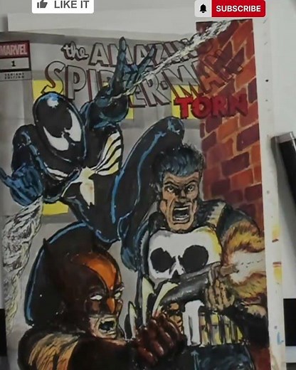 Spider-Man, Punisher, Wolverine SKETCH Cover Speedrun COLORING Part 17 #drawing #marvel #art