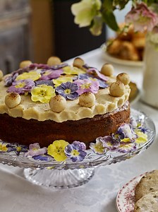 Recipe: All in one Easter simnel cake with crystallised primroses