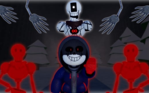 Sans Funny Boss Rush Dust Sans.EXE & Help_Tale Papyrus [技能展示/实战]