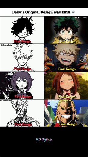 Deku’s Original Design was EMO 💀 #anime #animeedit #mha #deku #bakugo #memes